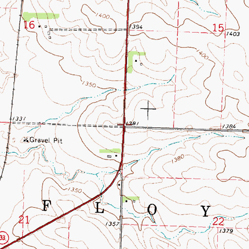 Topographic Map of Township of Floyd, IA