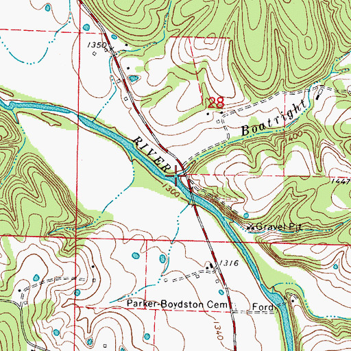 Topographic Map of Boatright Creek, AR