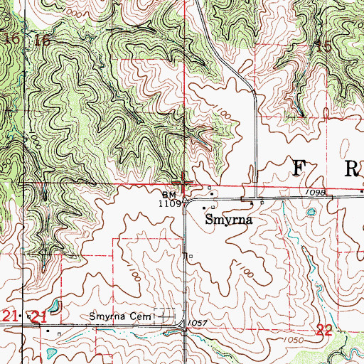 Topographic Map of Township of Franklin, IA