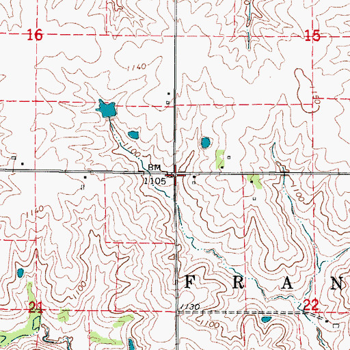 Topographic Map of Township of Franklin, IA