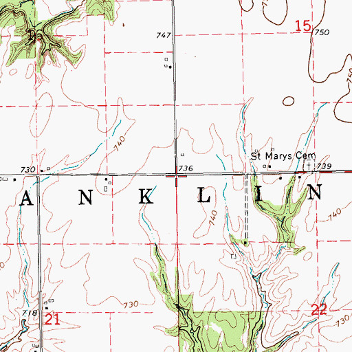 Topographic Map of Township of Franklin, IA