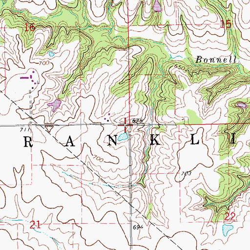 Topographic Map of Township of Franklin, IA