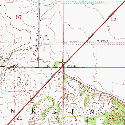Topographic Map of Township of Franklin, IA