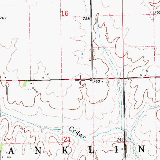 Topographic Map of Township of Franklin, IA