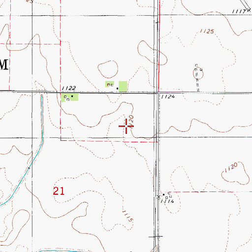 Topographic Map of Township of Freedom, IA