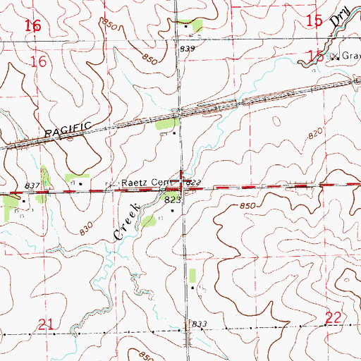 Topographic Map of Township of Fremont, IA