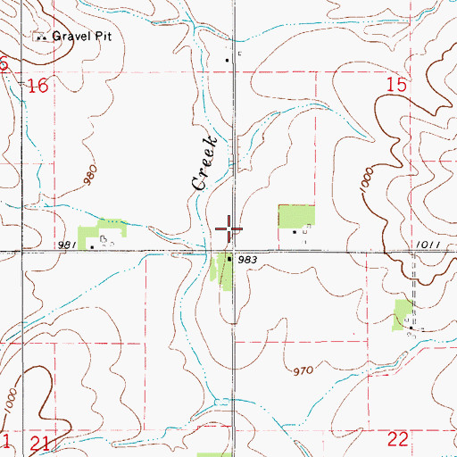 Topographic Map of Township of Fremont, IA