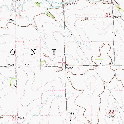 Topographic Map of Township of Fremont, IA