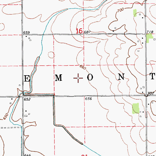 Topographic Map of Township of Fremont, IA