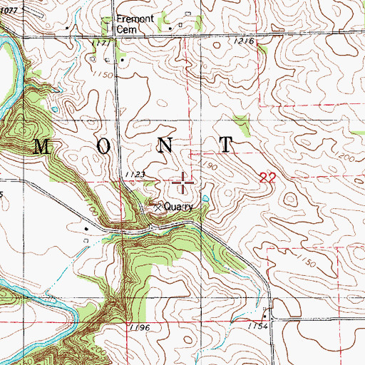 Topographic Map of Township of Fremont, IA