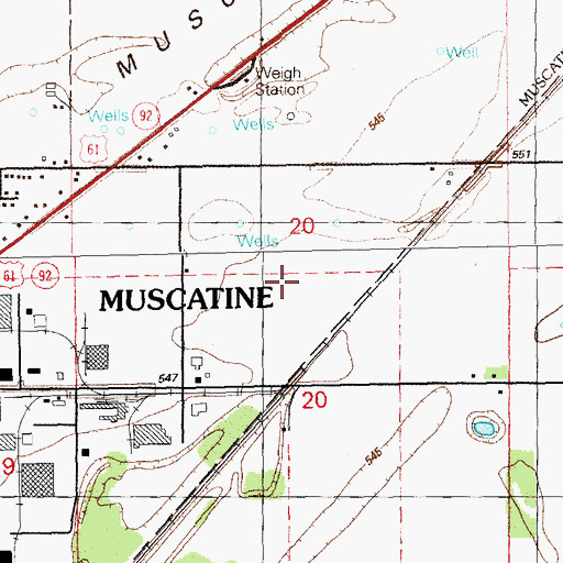 Topographic Map of Township of Fruitland, IA