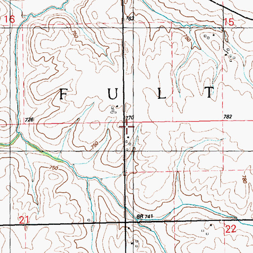 Topographic Map of Township of Fulton, IA