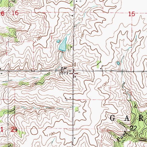 Topographic Map of Township of Garden Grove, IA