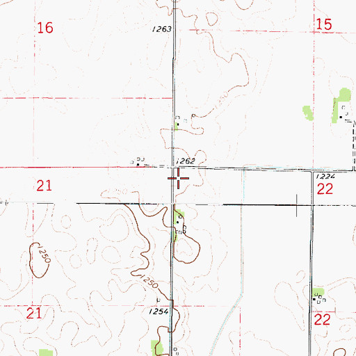 Topographic Map of Township of Garfield, IA