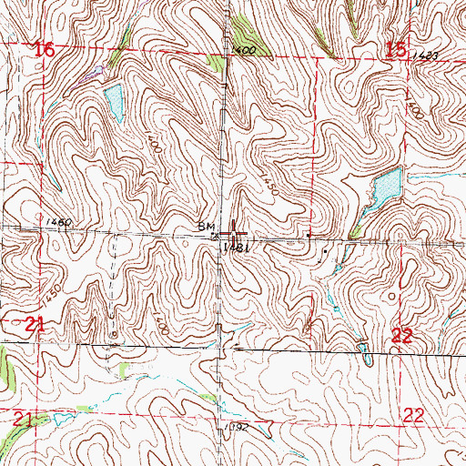 Topographic Map of Township of Garfield, IA
