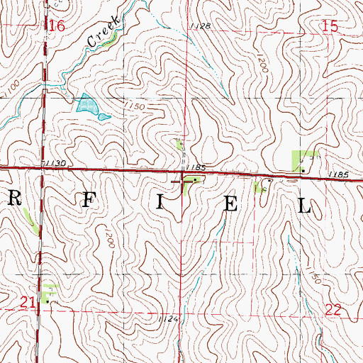 Topographic Map of Township of Garfield, IA