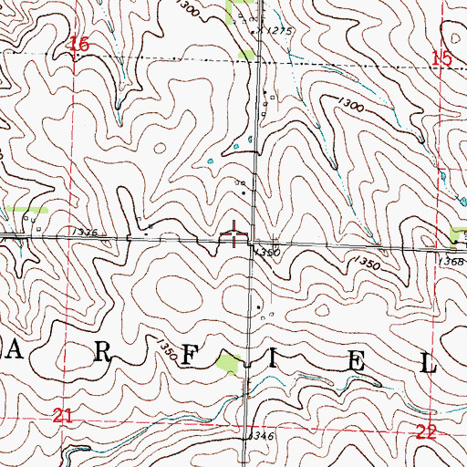 Topographic Map of Township of Garfield, IA