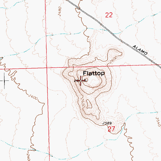 Topographic Map of Flattop, AZ