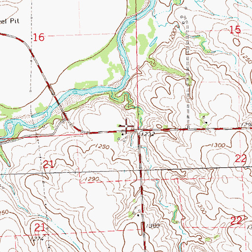 Topographic Map of Township of Garfield, IA