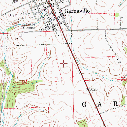 Topographic Map of Township of Garnavillo, IA