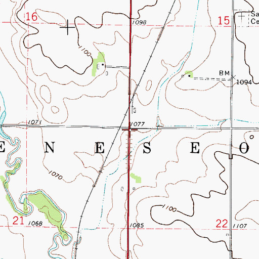 Topographic Map of Township of Geneseo, IA