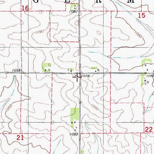 Topographic Map of Township of German, IA