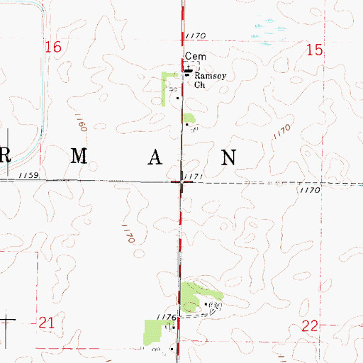 Topographic Map of Township of German, IA