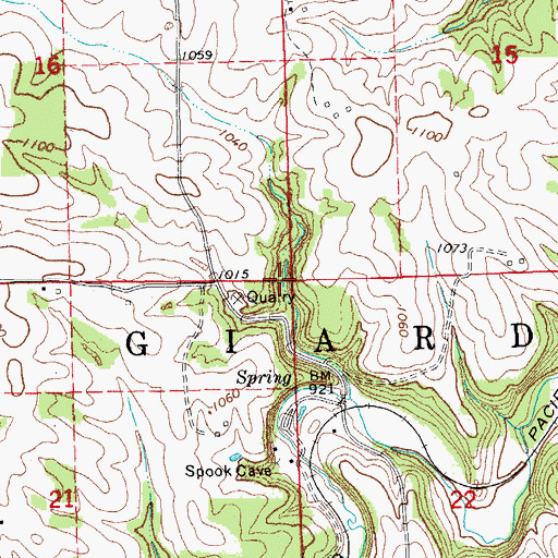 Topographic Map of Township of Giard, IA