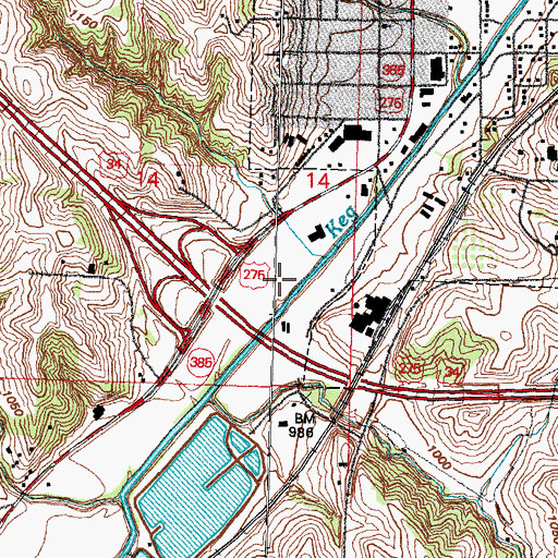 Topographic Map of Township of Glenwood, IA