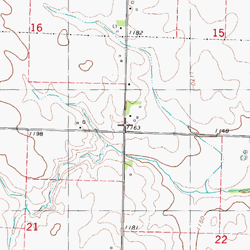Topographic Map of Township of Glidden, IA