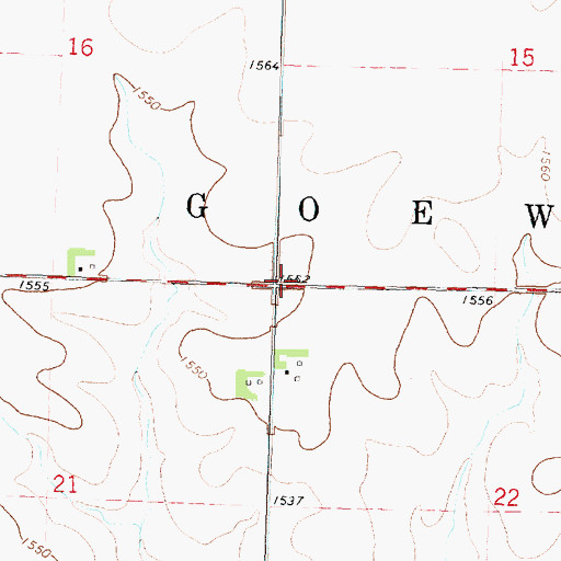 Topographic Map of Township of Goewey, IA