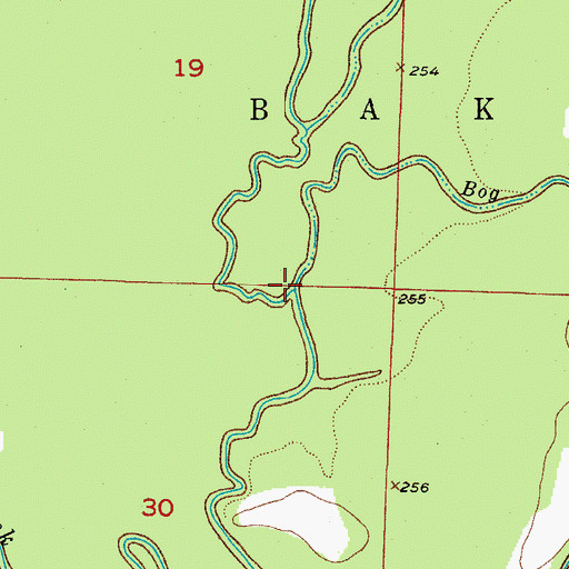 Topographic Map of Bog Branch, AR