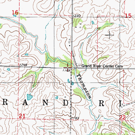 Topographic Map of Township of Grand River, IA
