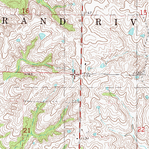 Topographic Map of Township of Grand River, IA