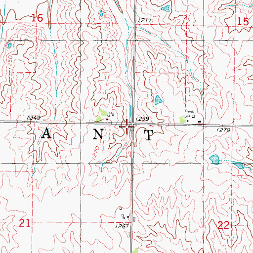 Topographic Map of Township of Grant, IA