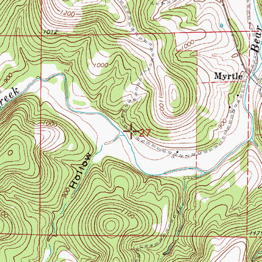 Topographic Map of Bog Hollow, AR