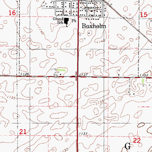 Topographic Map of Township of Grant, IA
