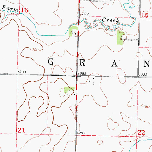Topographic Map of Township of Grant, IA
