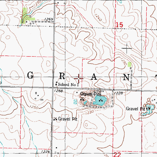 Topographic Map of Township of Grant, IA