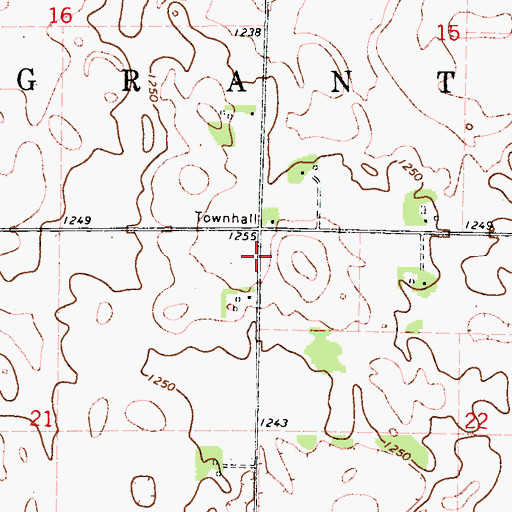 Topographic Map of Township of Grant, IA