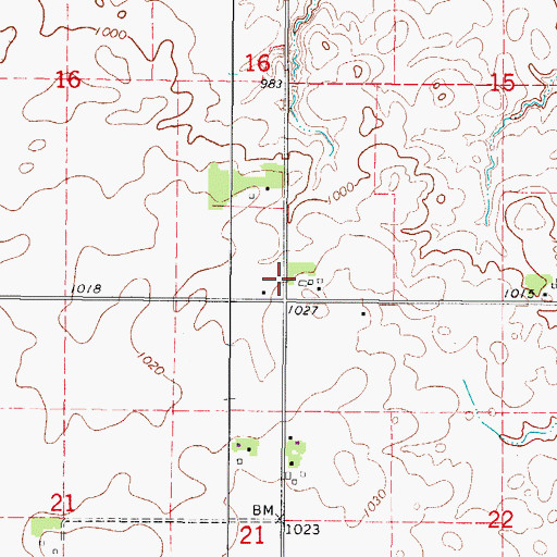 Topographic Map of Township of Grant, IA