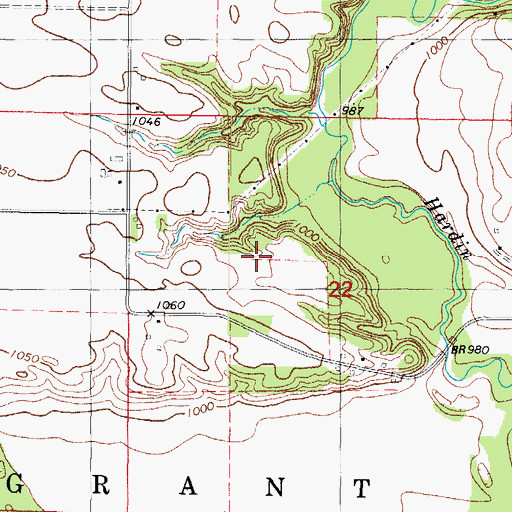 Topographic Map of Township of Grant, IA