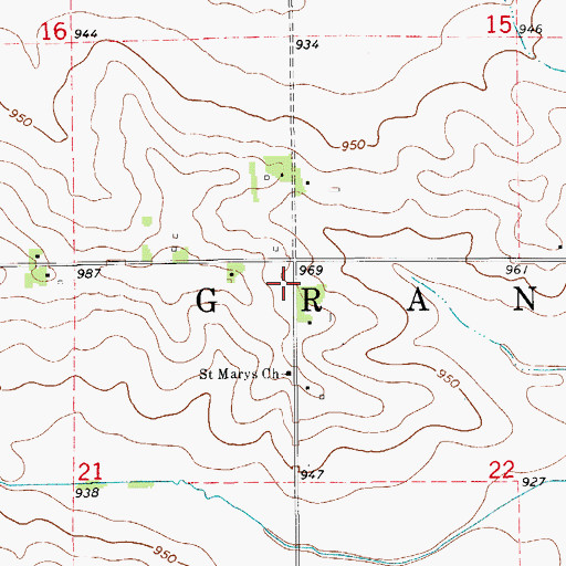 Topographic Map of Township of Grant, IA