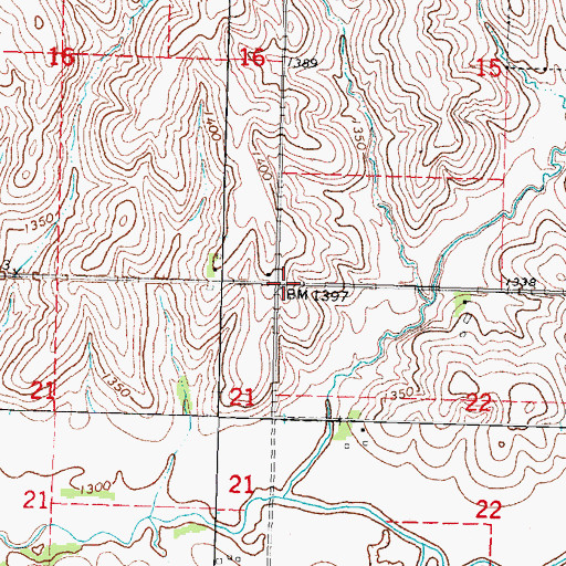 Topographic Map of Township of Grant, IA