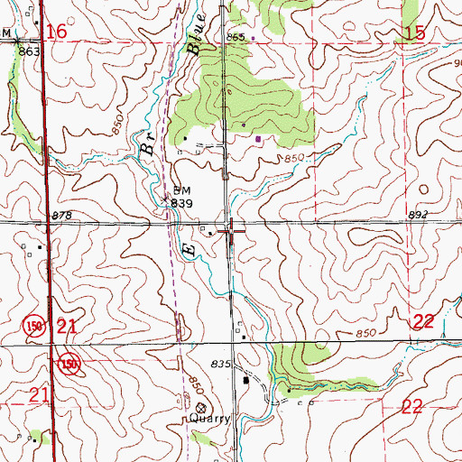 Topographic Map of Township of Grant, IA