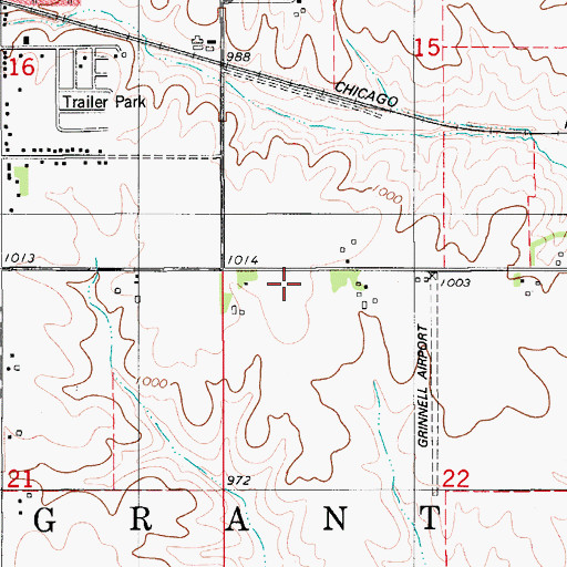 Topographic Map of Township of Grant, IA
