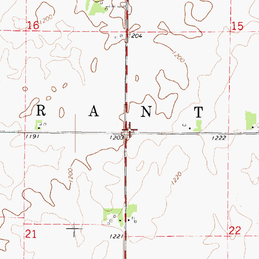 Topographic Map of Township of Grant, IA