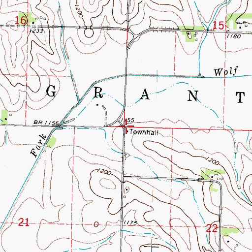 Topographic Map of Township of Grant, IA