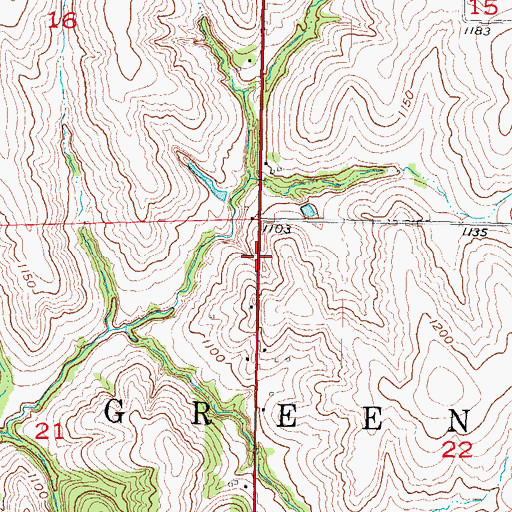 Topographic Map of Township of Green, IA