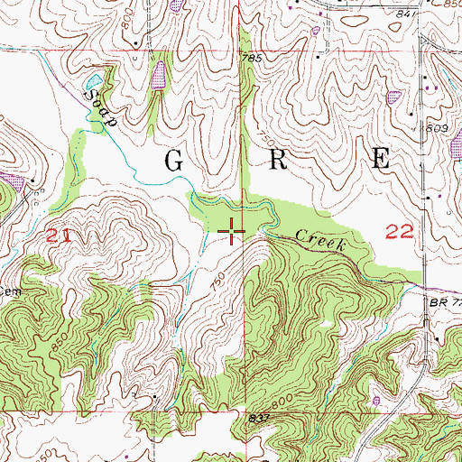 Topographic Map of Township of Green, IA